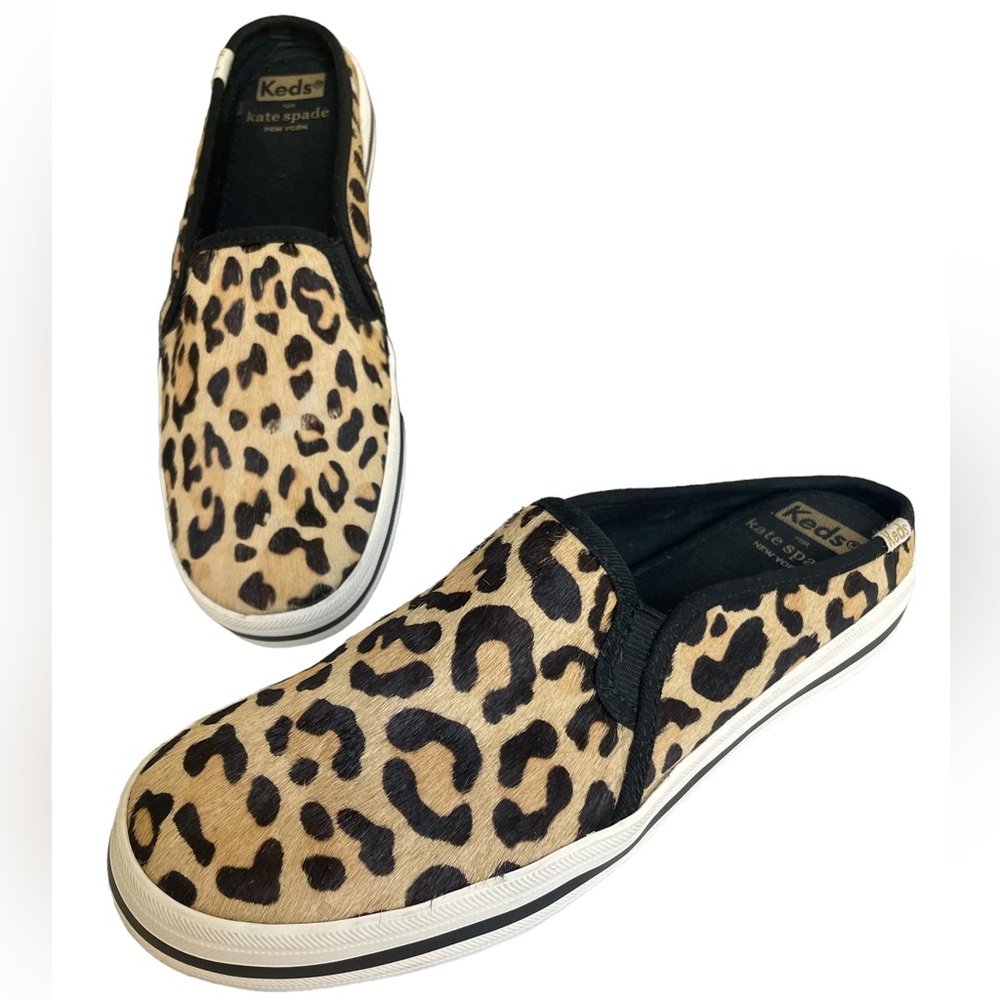 Keds x Kate Spade New York Double Decker Calf Hair type leopard mule women's Sz7